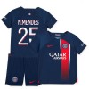 Original Trikotsatz Paris Saint-Germain 2023-24 N.Mendes 25 Heimtrikot Für Kinder